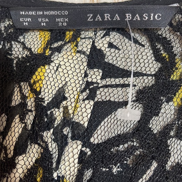 Zara Basic Sleeveless Black, flower print Dress Size M / New without tag - Picture 9 of 10